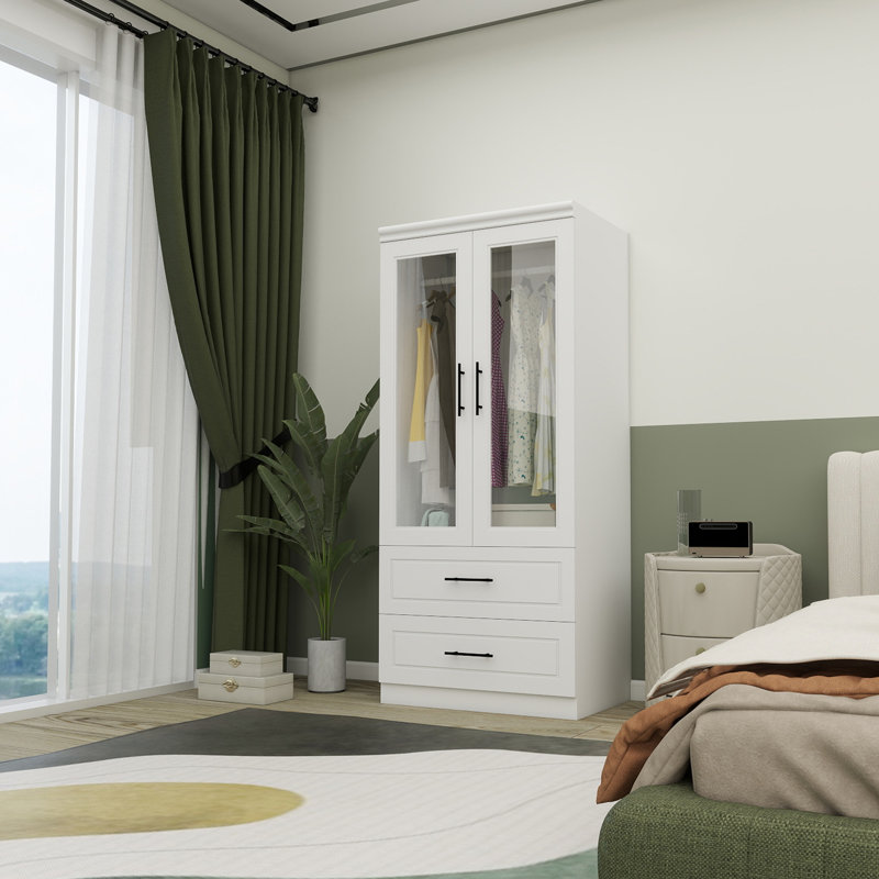 2 Door Freestanding Wardrobe Armoire